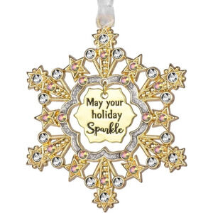 Beautiful Hanging Charm Snowflake Christmas Ornaments For Home Decoration - Gold